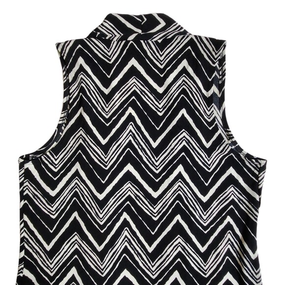 Travelers by Chico's black white chevron print open front cardigan vanity sz 0 - Picture 5 of 10